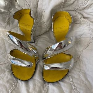 Julian Hakes Mojito Heels in Chrome Silver Size 36